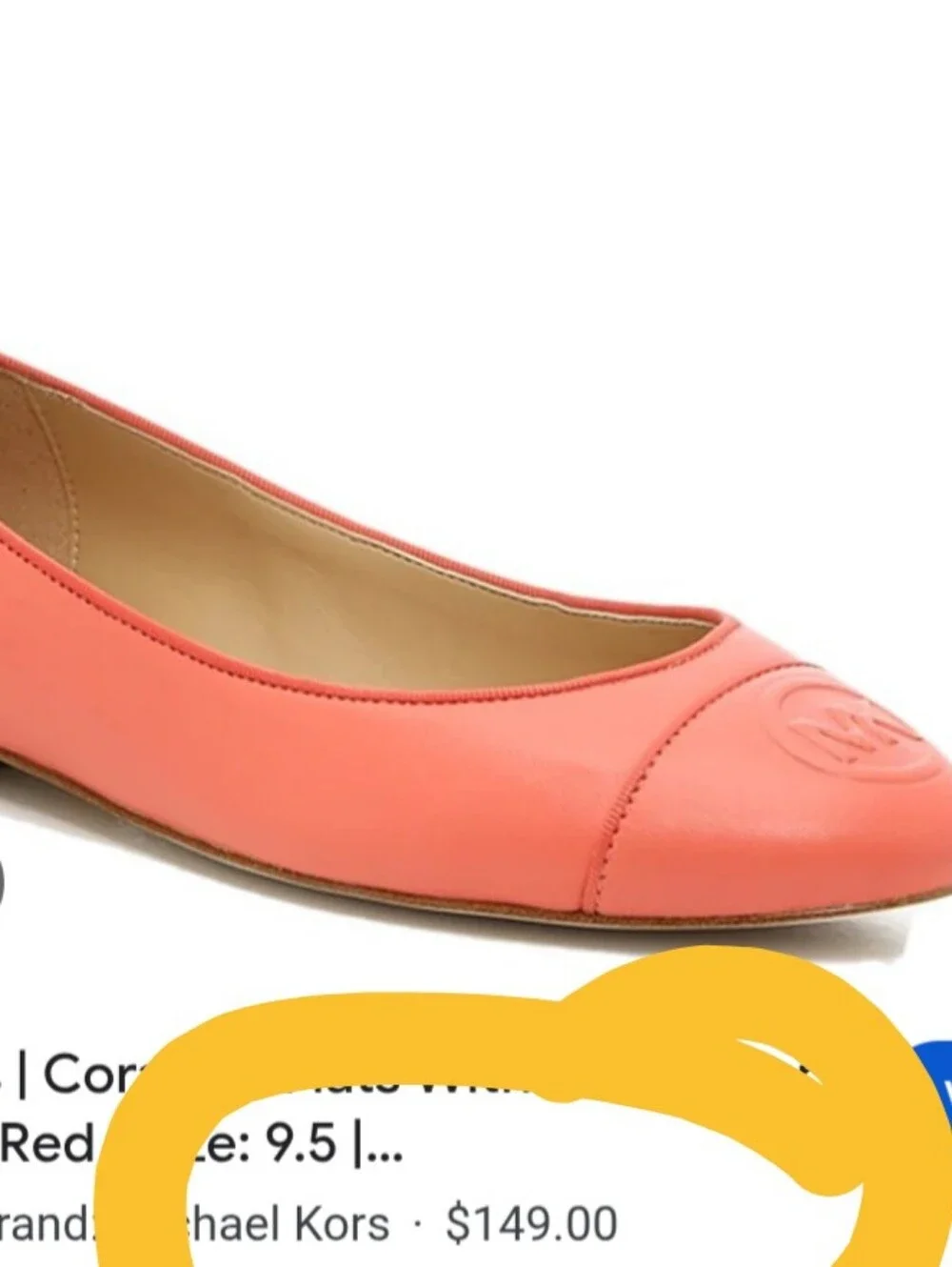 Michael Kors Leather Coral Flats Size 9